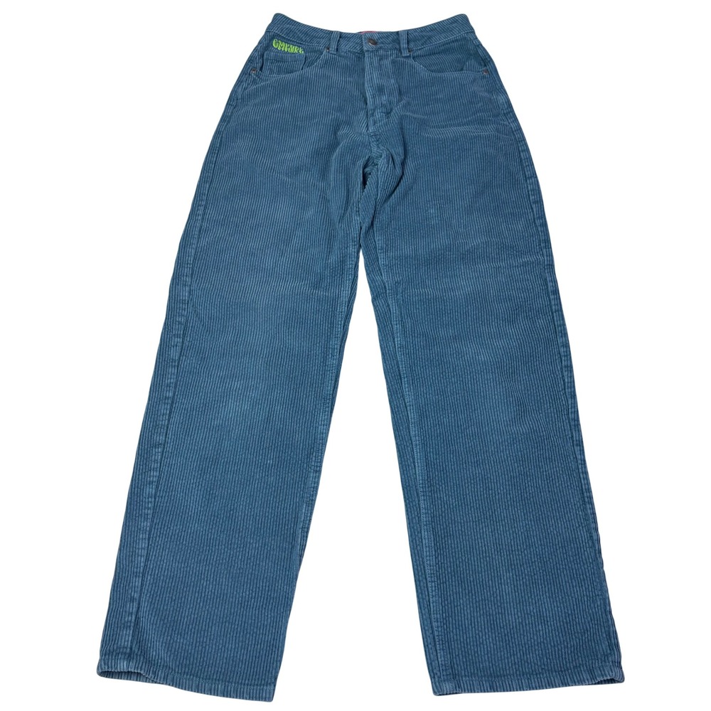 Empyre Teal-Blue Corduroy Wide Leg Trousers